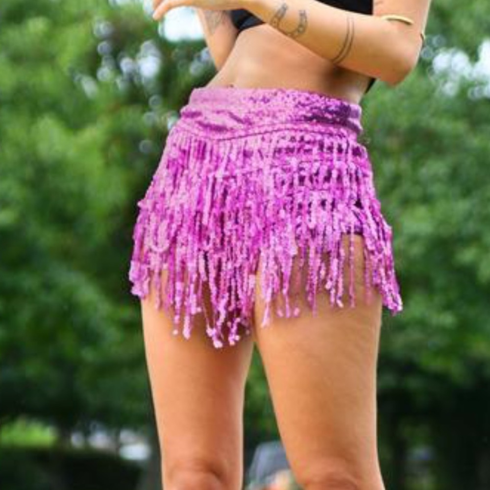 Pink sequin shorts